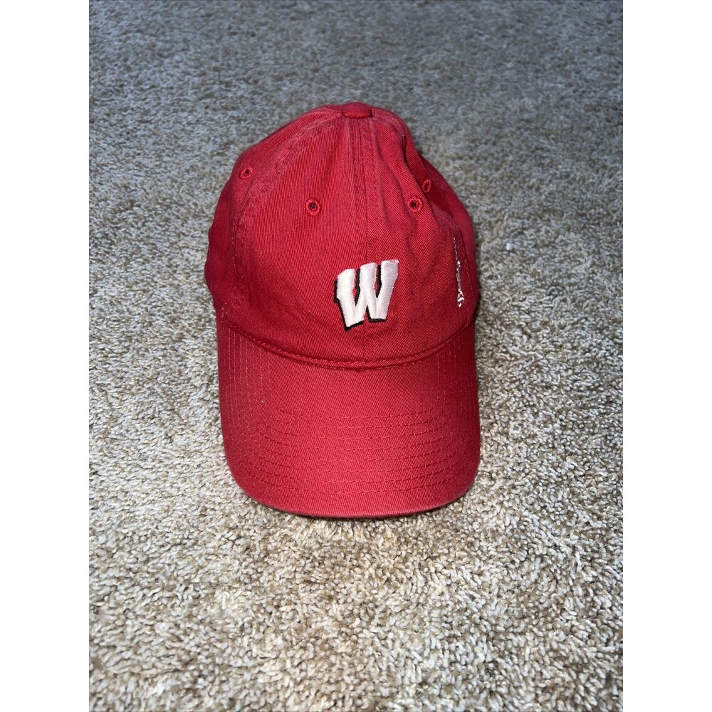 Wisconsin Badgers Legacy Adjustable Hat Cap Red w/ Embroidered Logo Small